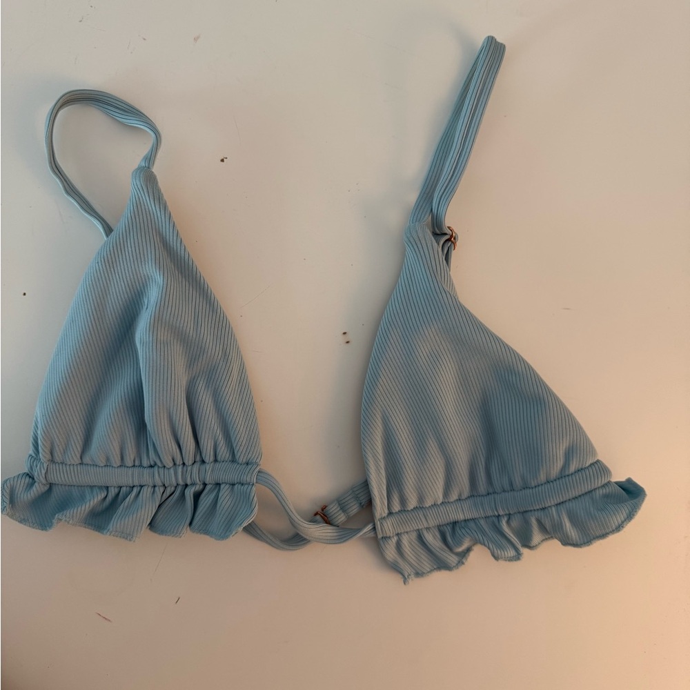 PacSun Light Blue Ruffle Bikini Top